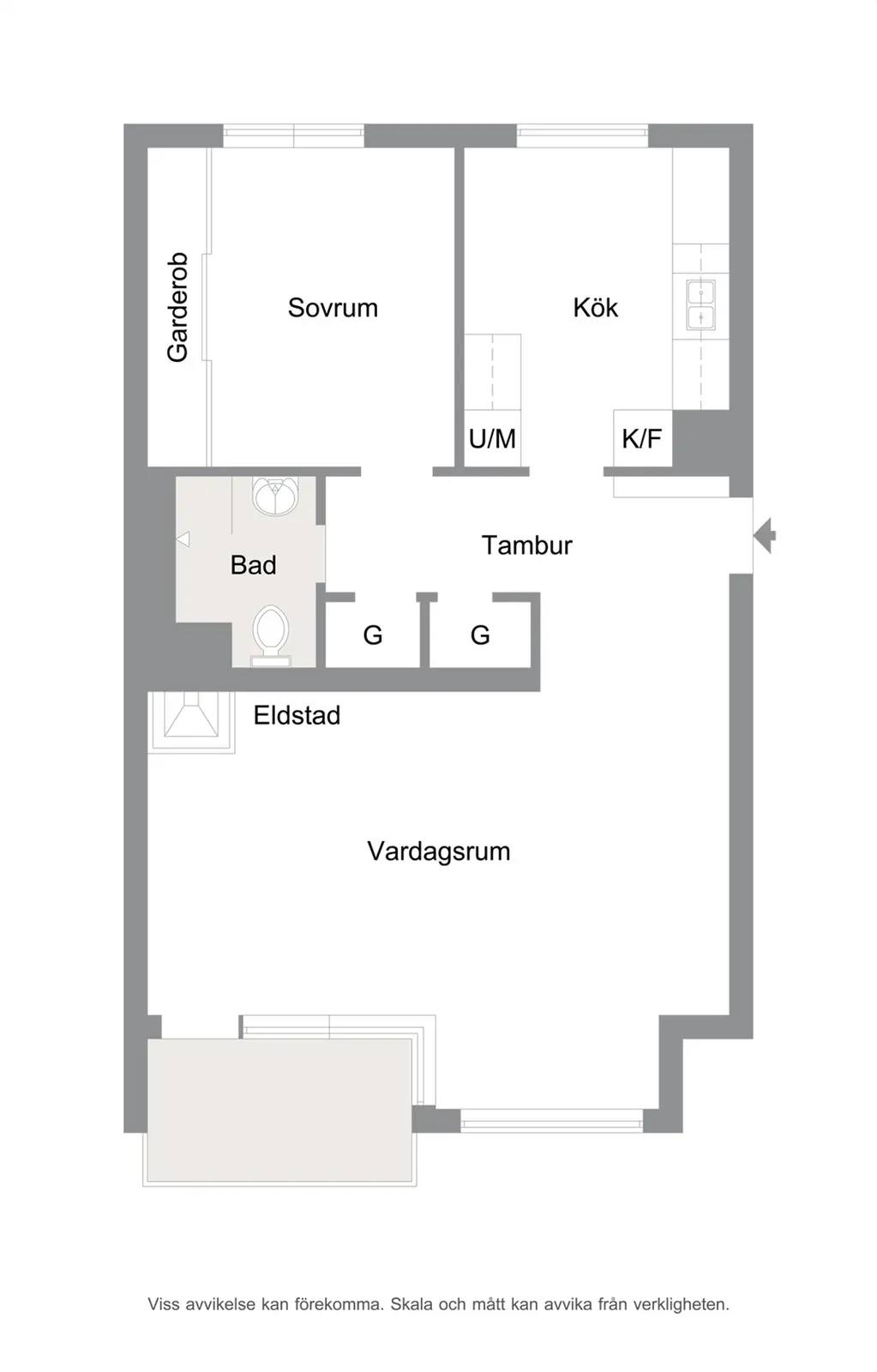 Floor plan for Hesekillegatan 35a