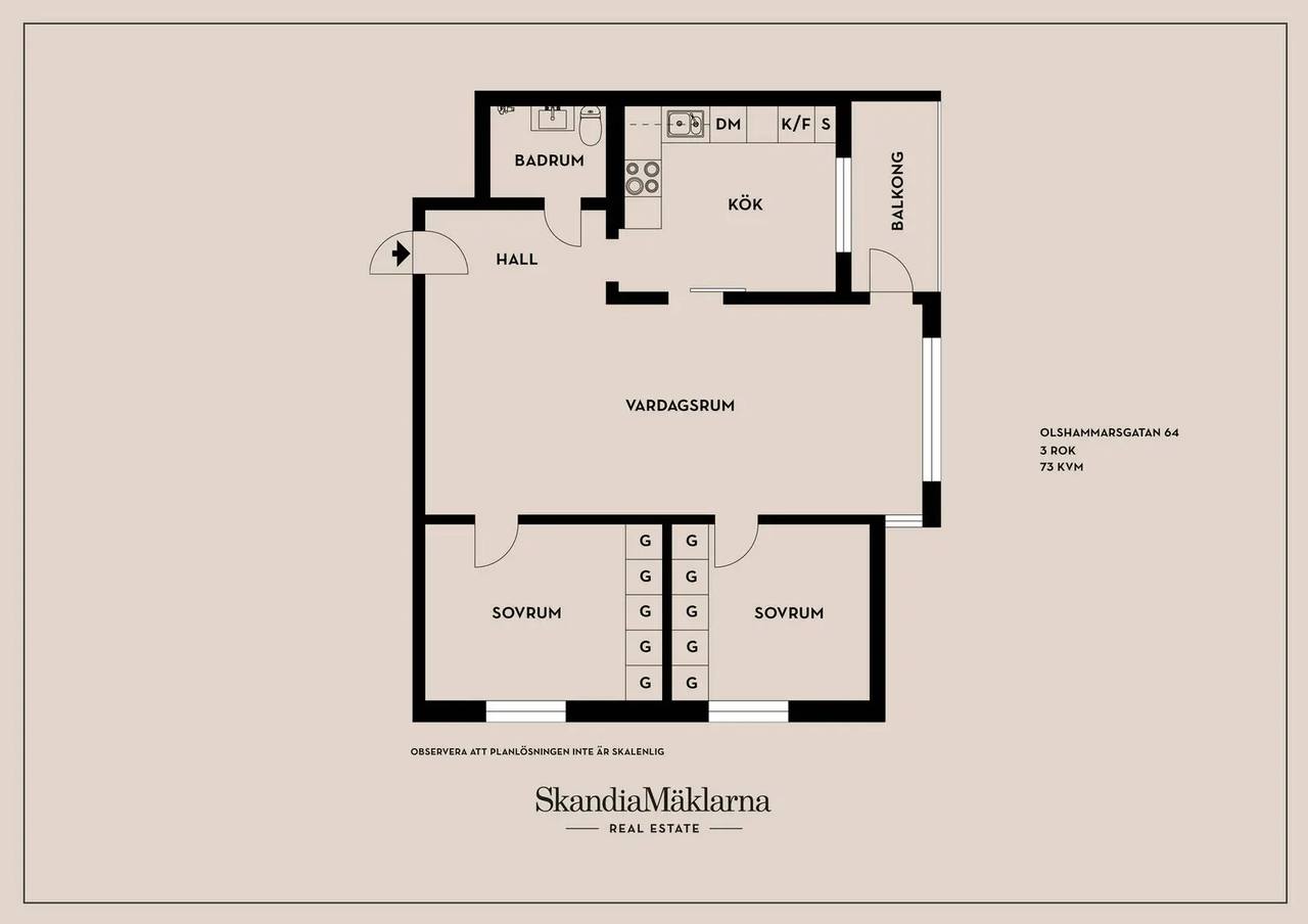 Floor plan for Olshammarsgatan 64