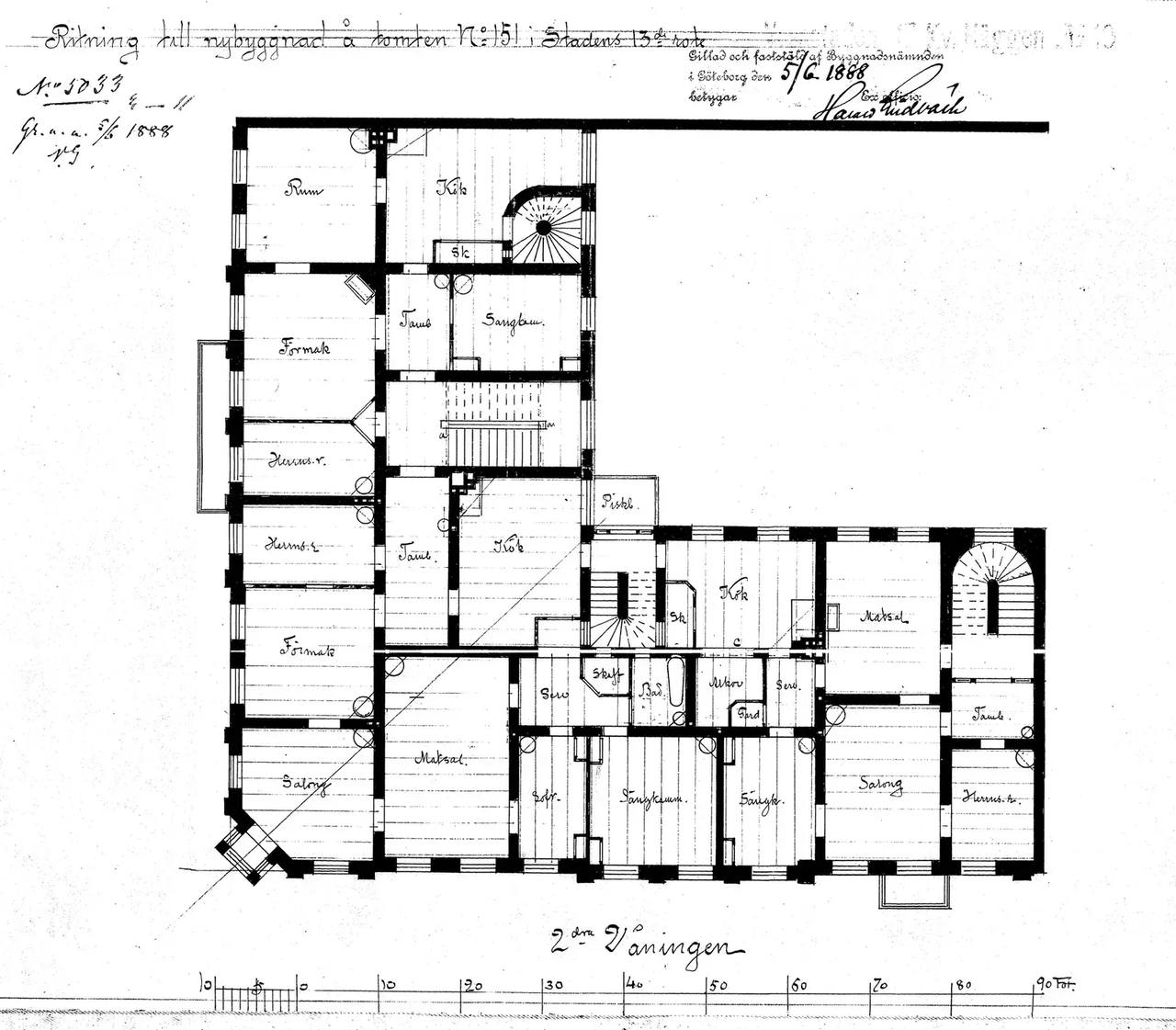 Floor plan for Erik Dahlbergsgatan 30