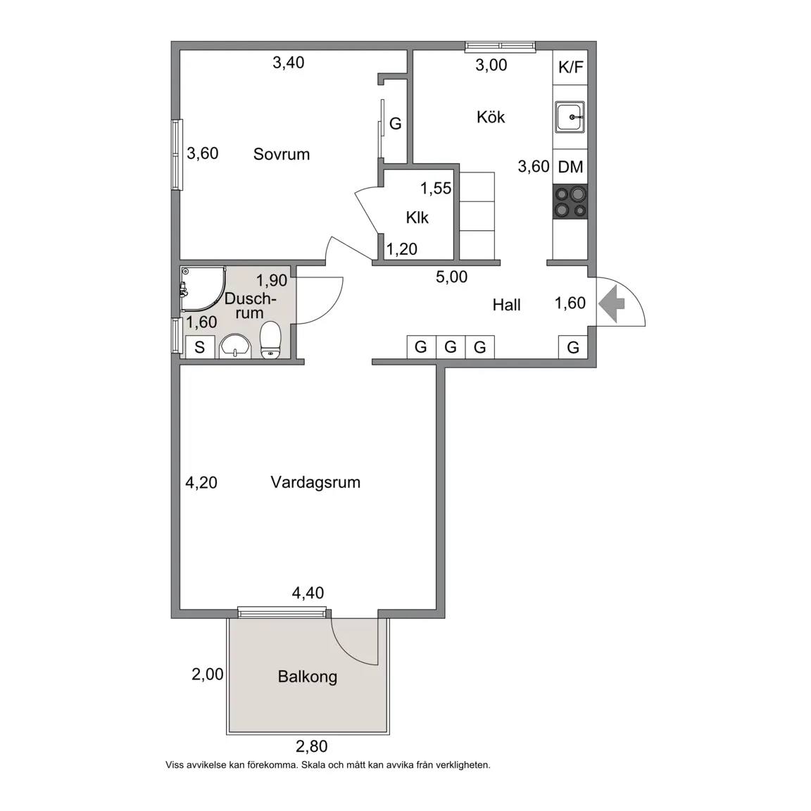 Floor plan for Heljestrandsgatan 13B