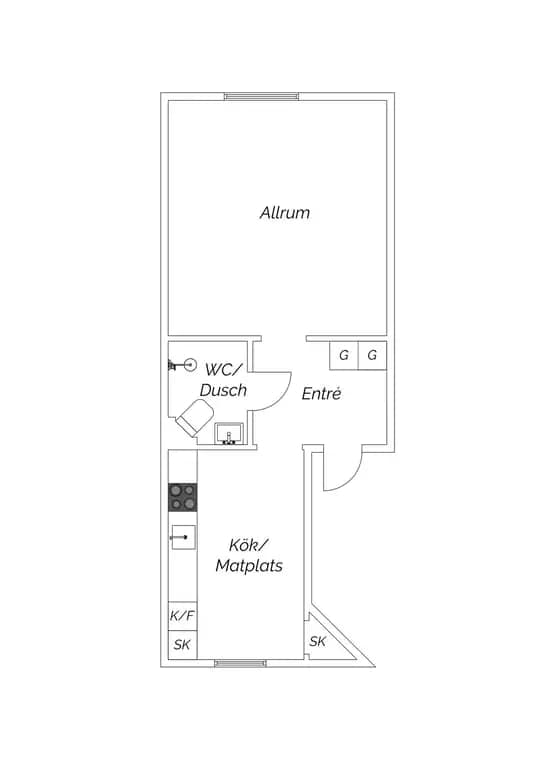 Floor plan for Godhemsgatan 13A