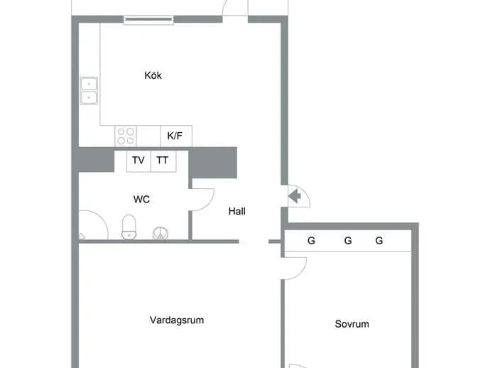 Floor plan for Rostagatan 8