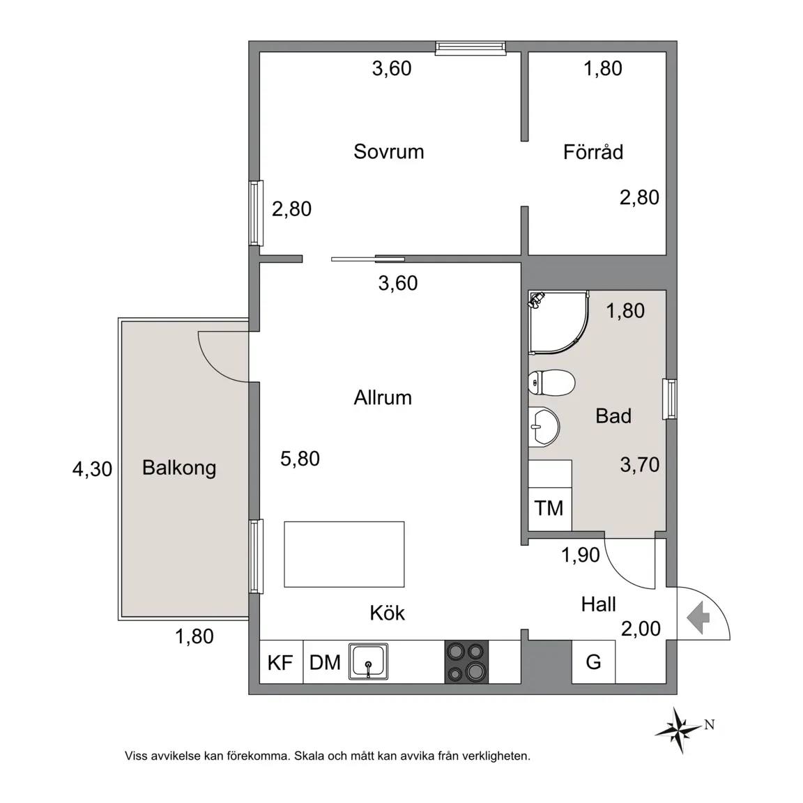 Floor plan for Skogskullegatan 30