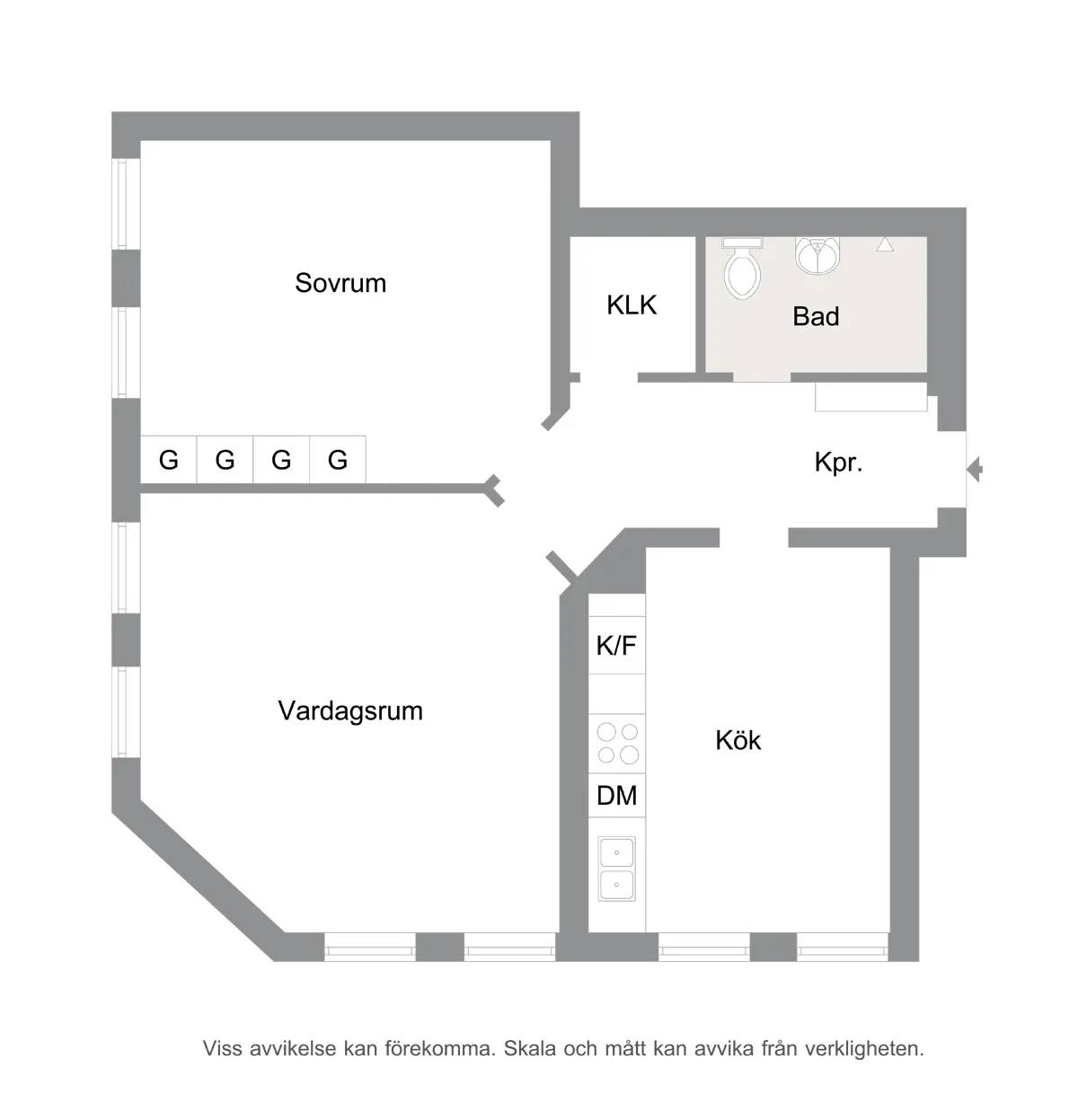Floor plan for Ängelholmsgatan 5 U2