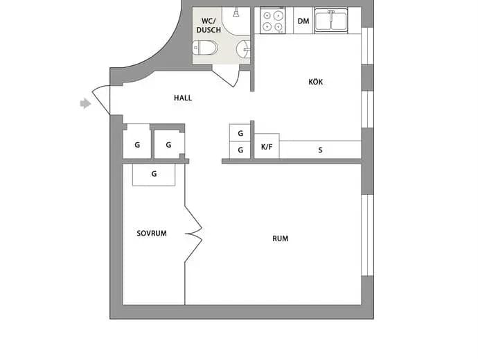 Planritning för Generalsgatan 2