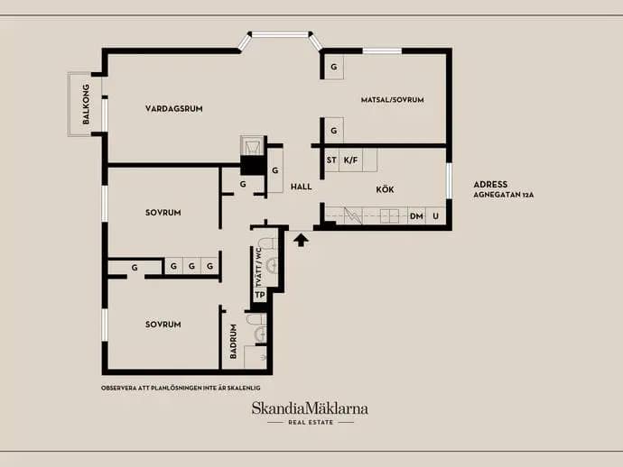 Floor plan for Agnegatan 12A