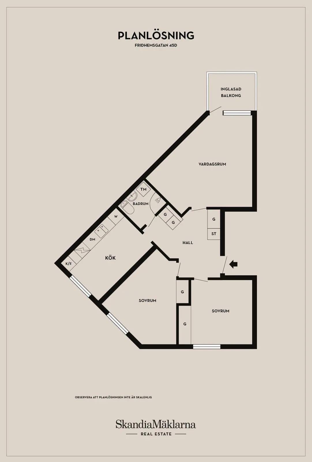 Planritning för Fridhemsgatan 45D