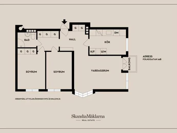 Floor plan for Folkegatan 25B