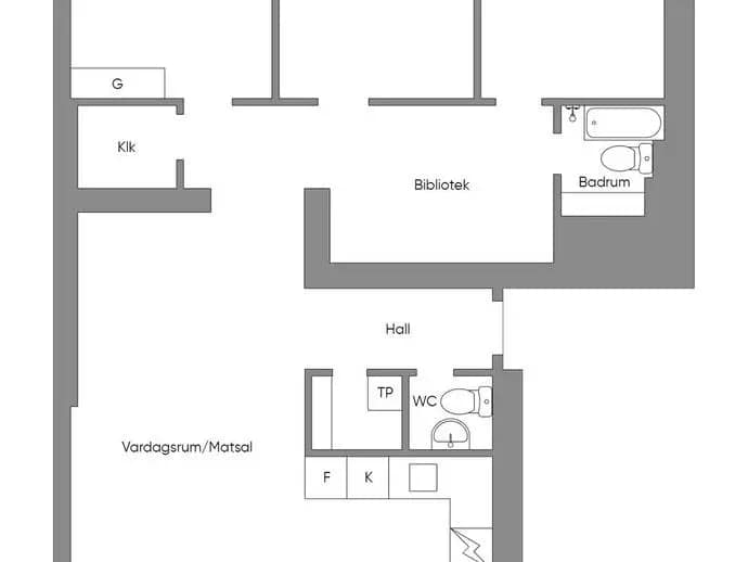 Floor plan for Gävlegatan 9, 2 tr