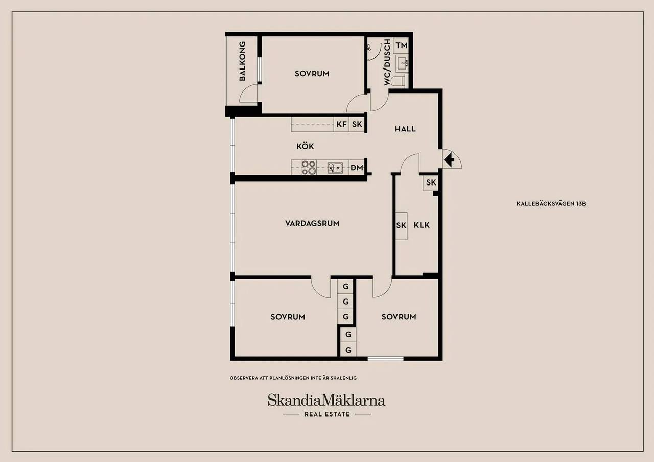 Floor plan for Kallebäcksvägen 13B
