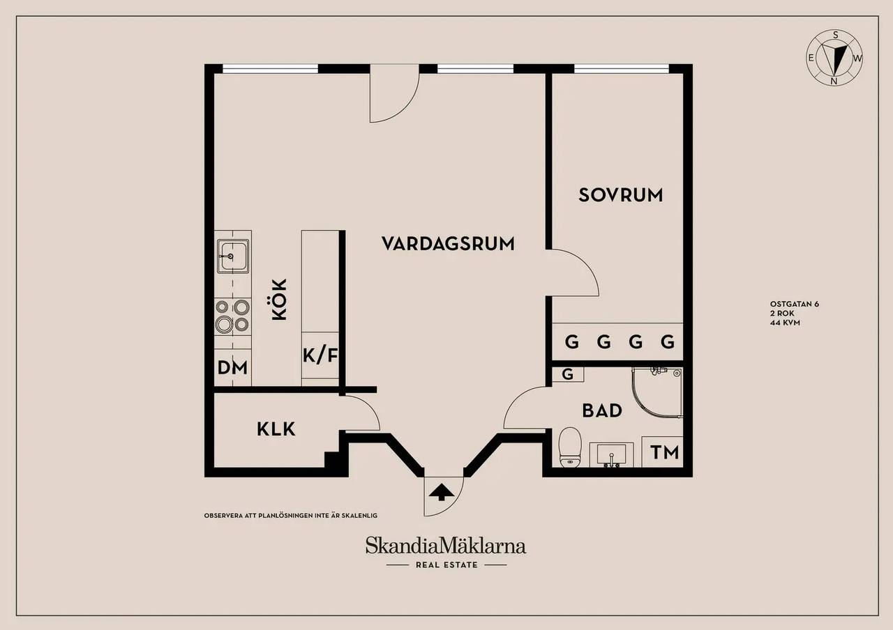 Floor plan for Ostgatan 6