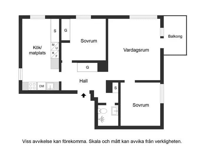 Floor plan for Hagagatan 44D
