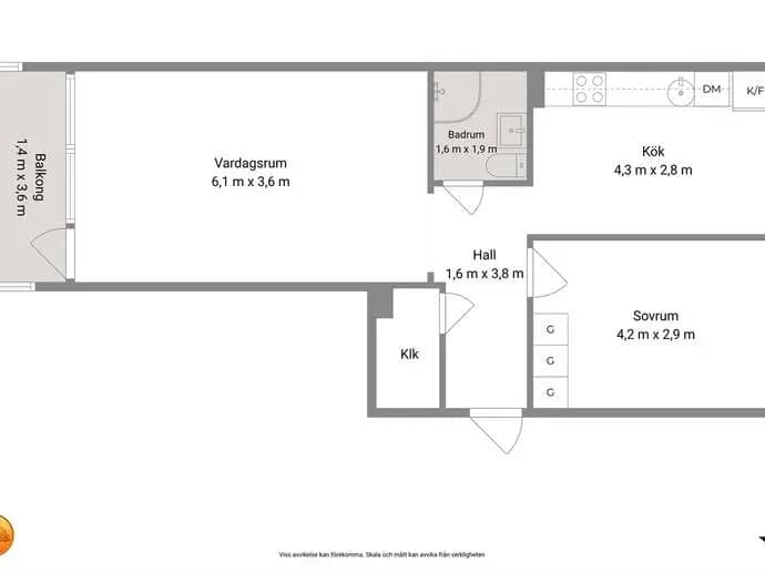 Floor plan for Källgatan 8
