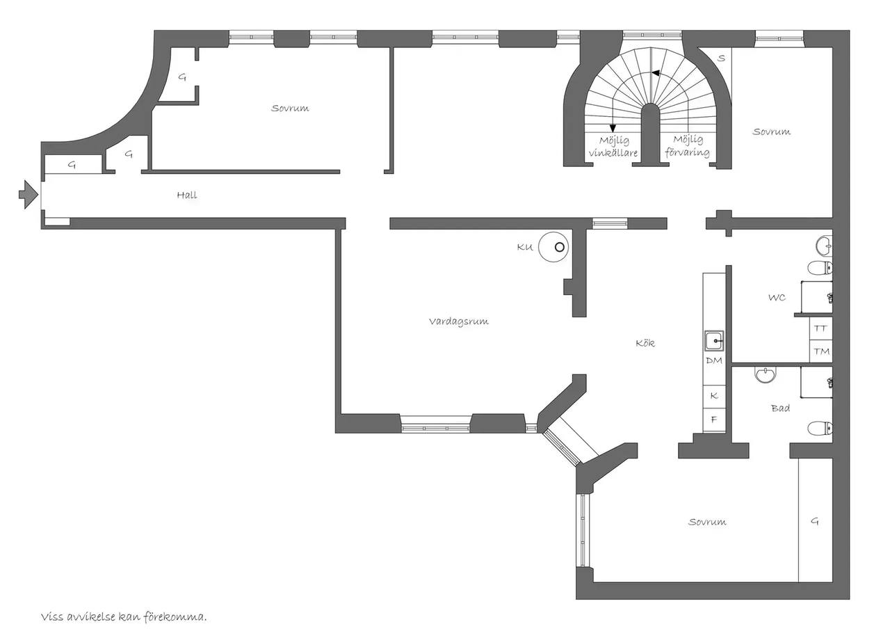 Planritning för Jungfrugatan 6