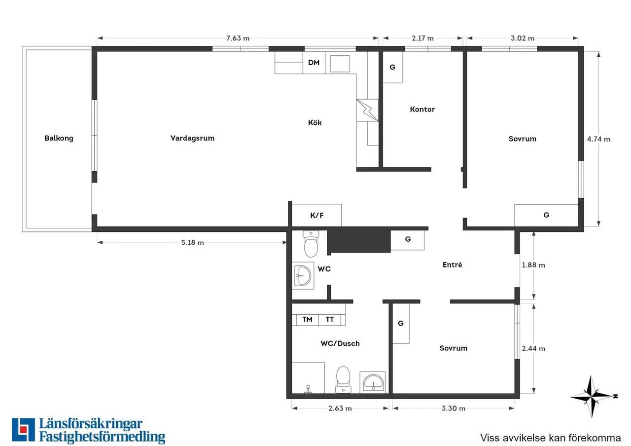 Floor plan for Arves Marias väg 7