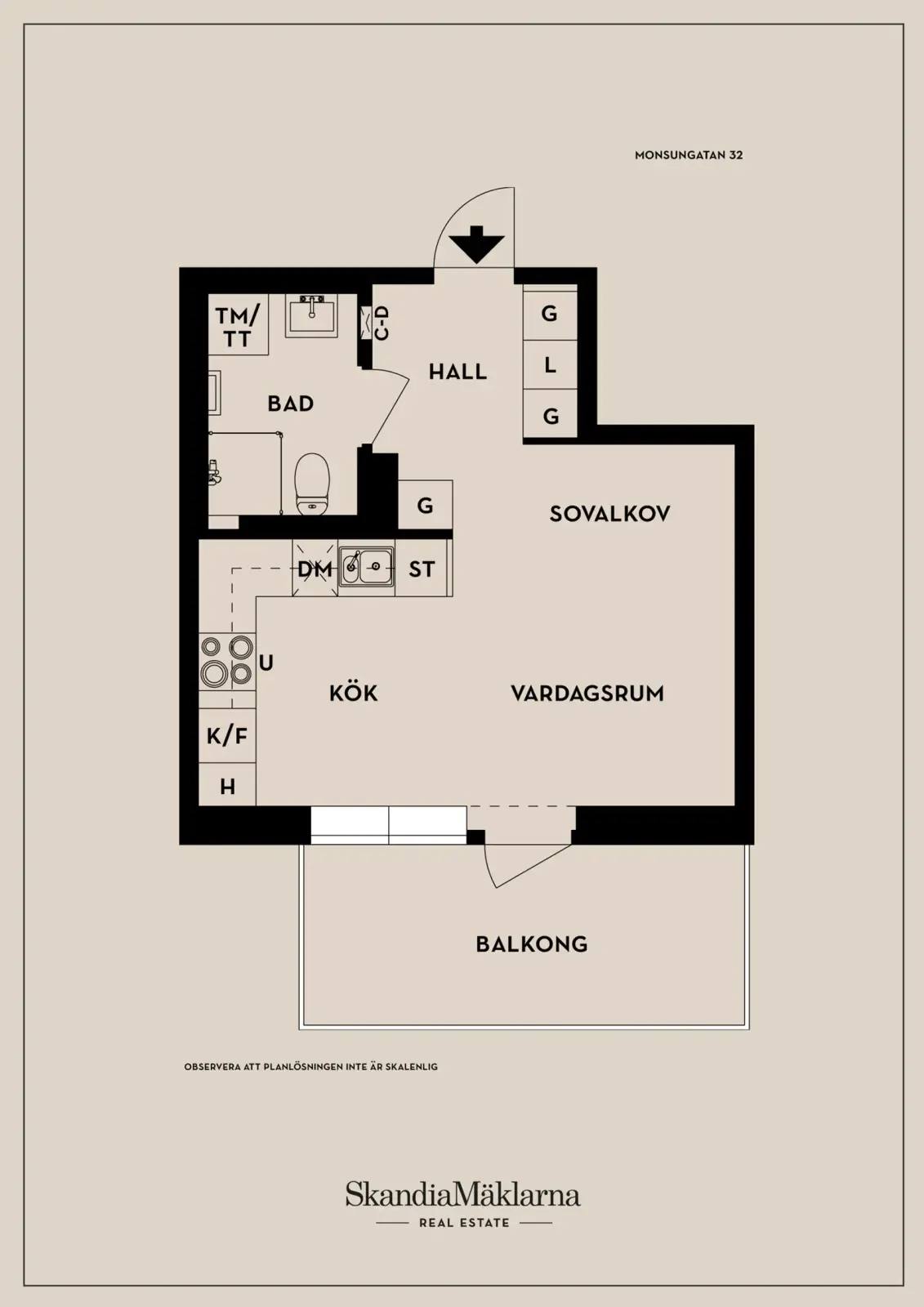 Floor plan for Monsungatan 32