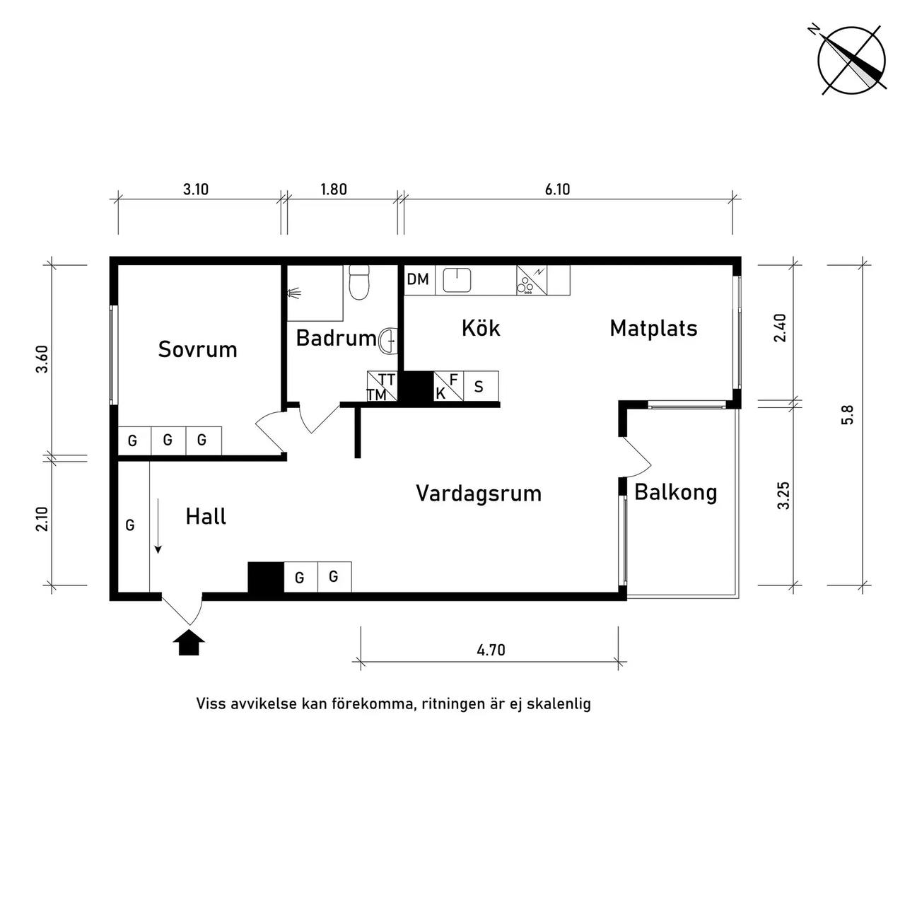 Floor plan for Borstbindaregatan 3