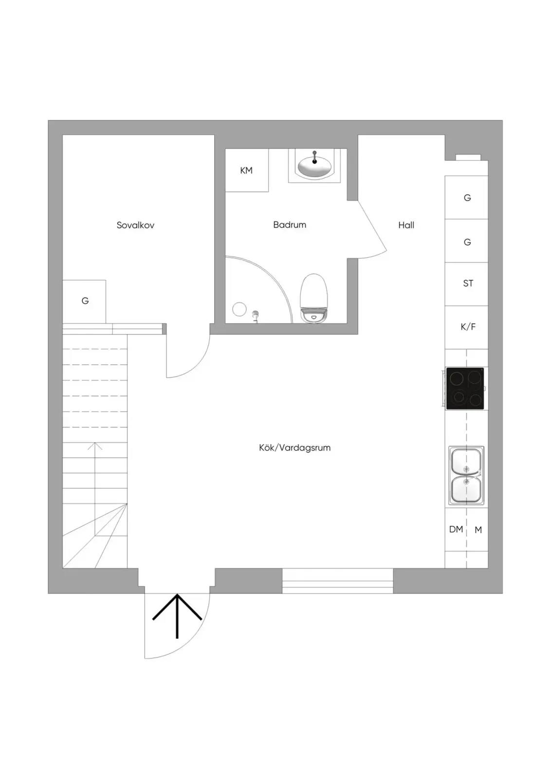 Floor plan for Ebbe Lieberathsgatan 16B