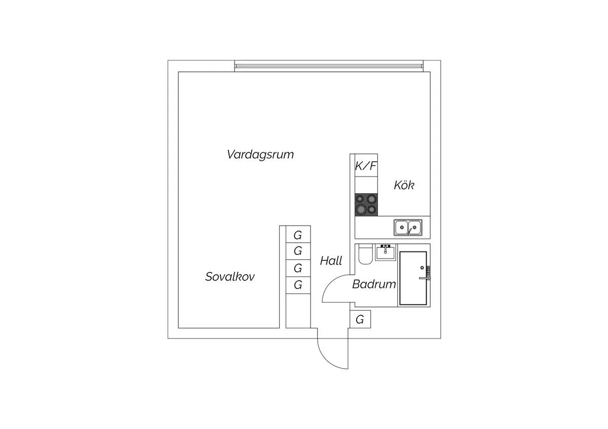 Floor plan for Viktoriagatan 36