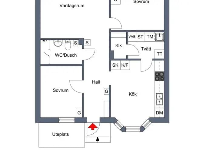 Planritning för Dalhem Gandarve 7