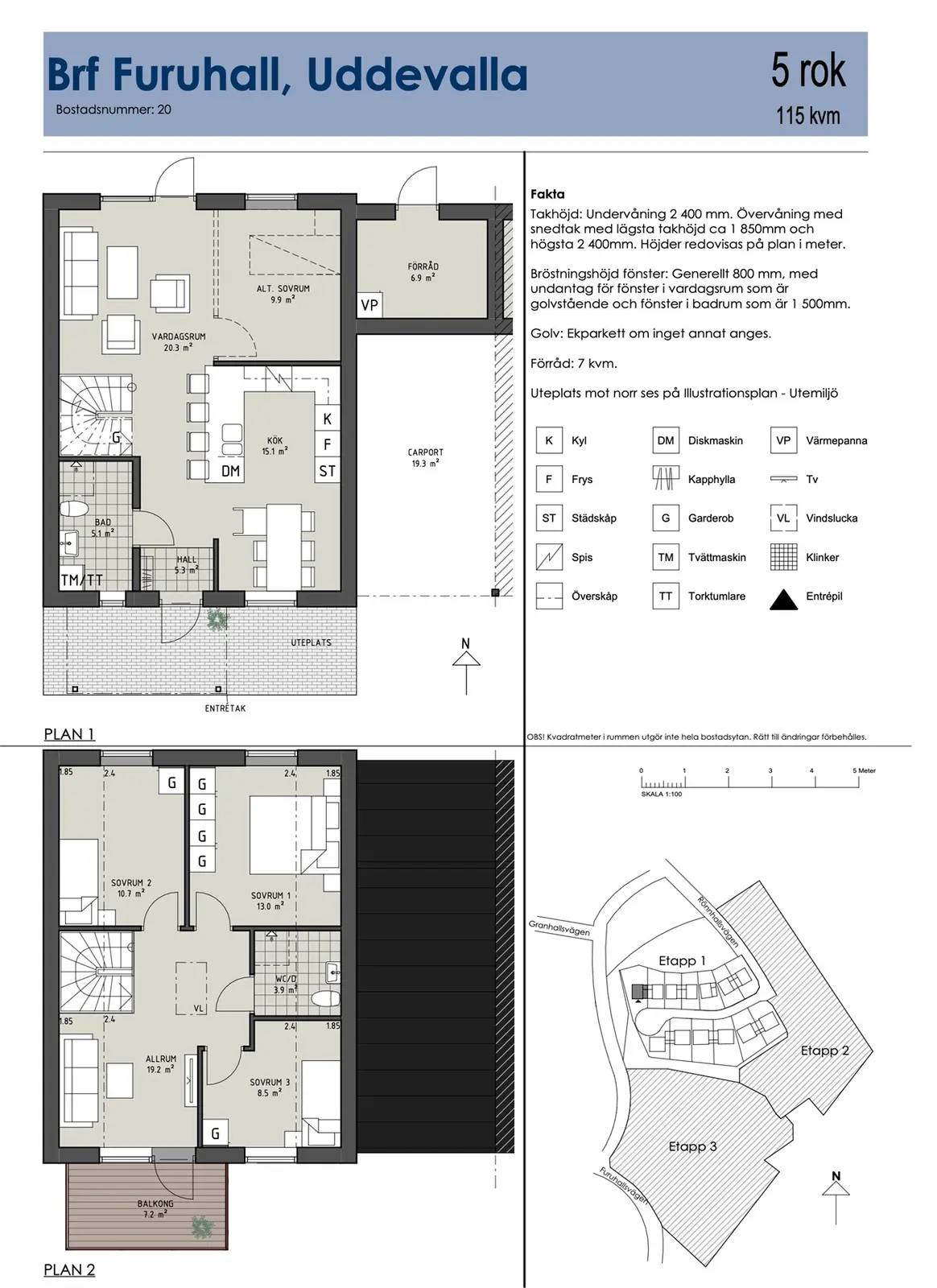Floor plan for Hus A nr 20 (Svart) Etapp 1
