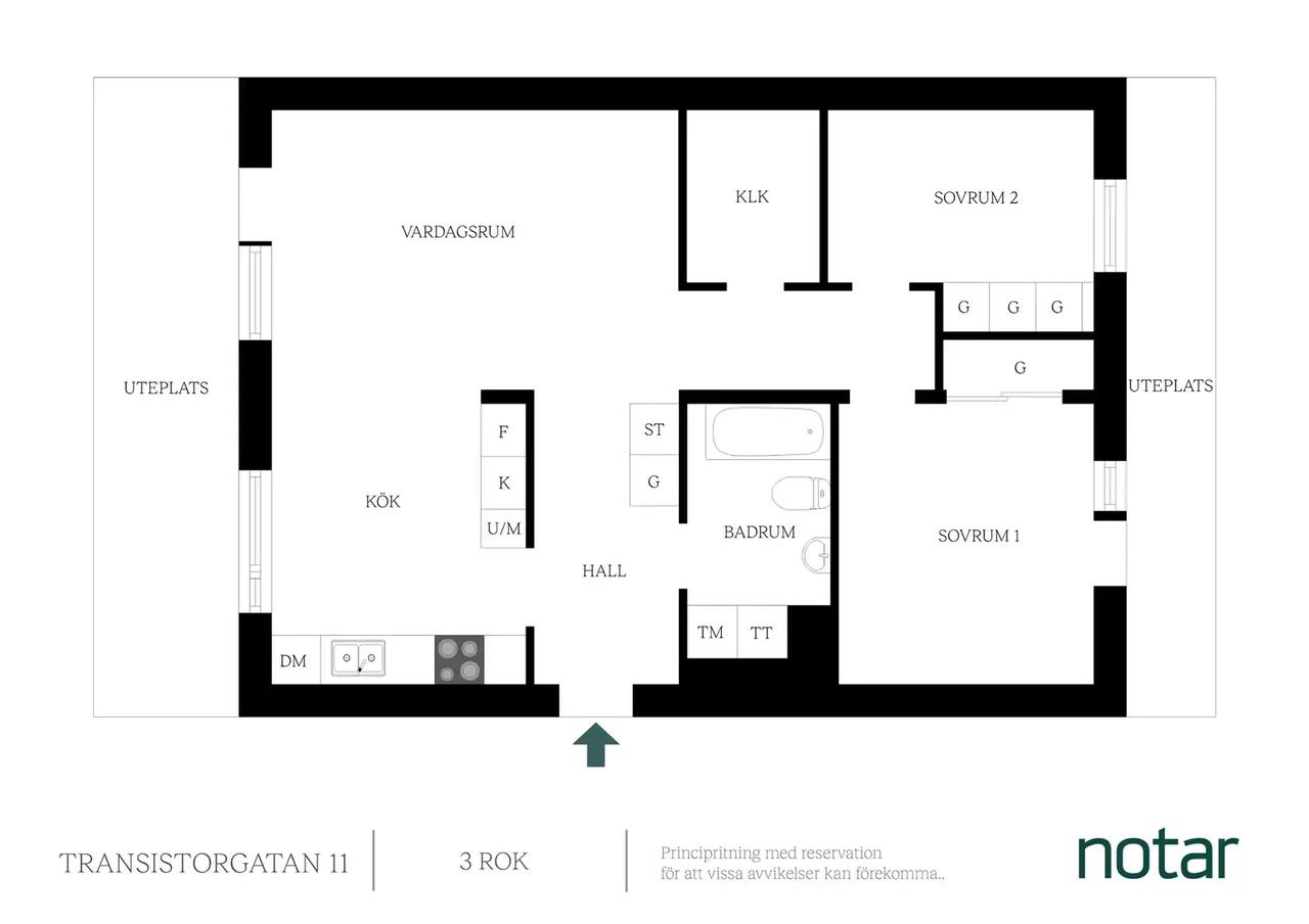 Floor plan for Transistorgatan 11