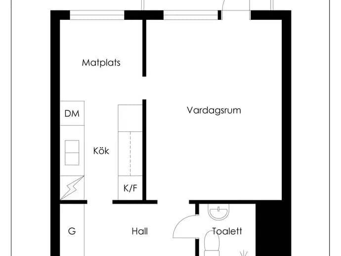 Planritning för Ringvägen 37A