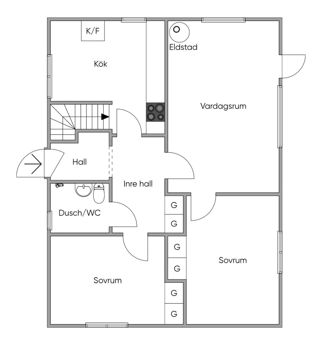 Floor plan for Mörbyvägen 13