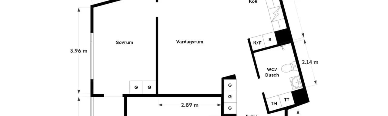 Planritning för Borstbindaregatan 3