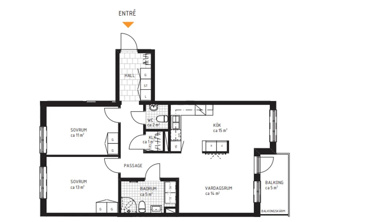 Floor plan for Östra Rögårdsgatan 17, 0038