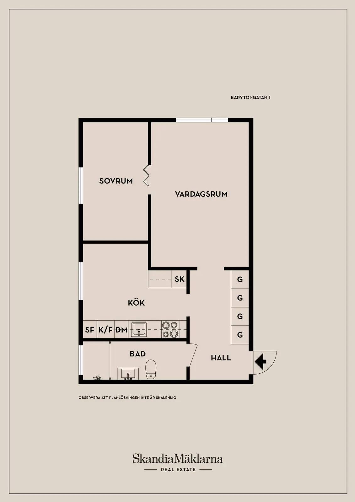 Floor plan for Barytongatan 1
