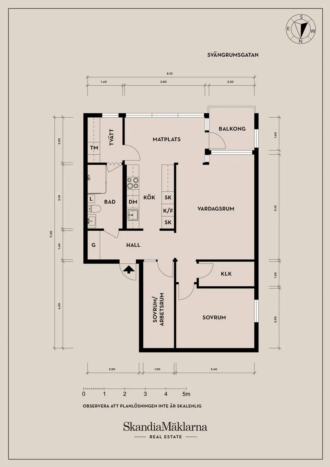 Floor plan for Svängrumsgatan 14