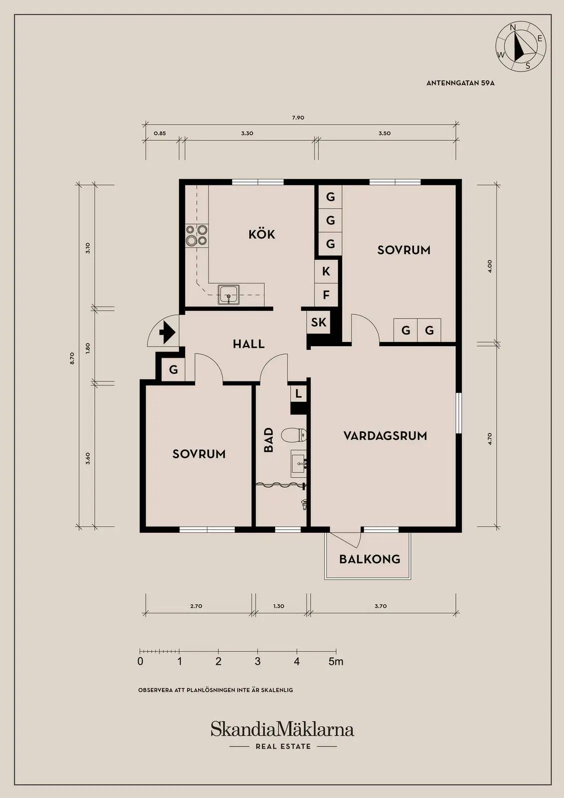 Floor plan for Antenngatan 59A