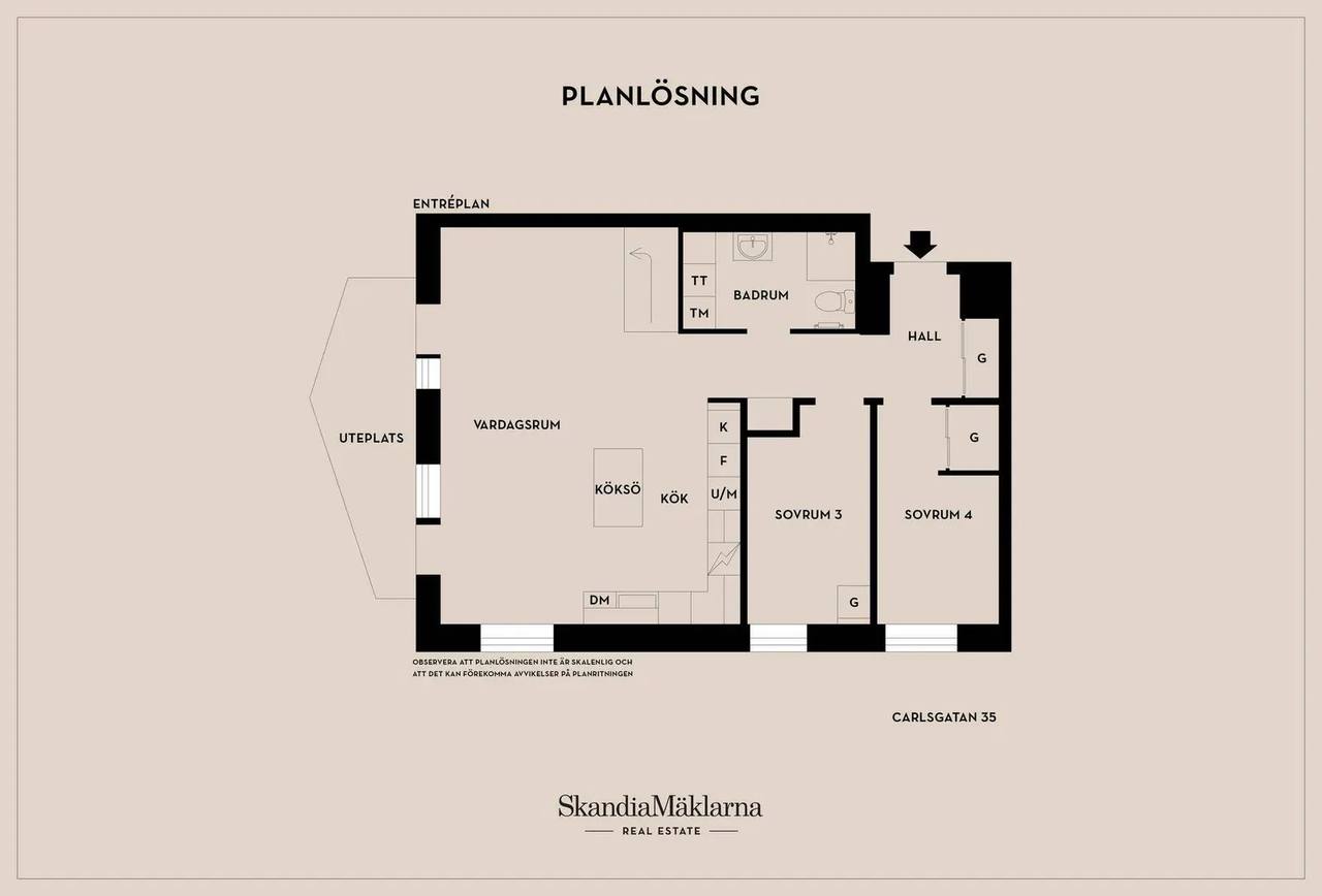 Floor plan for Carlsgatan 35