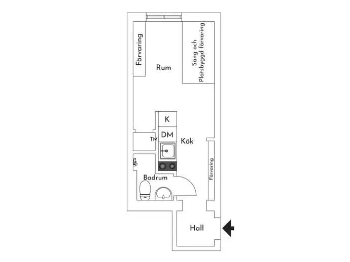 Floor plan for Oxenstiernsgatan 37, 6 tr