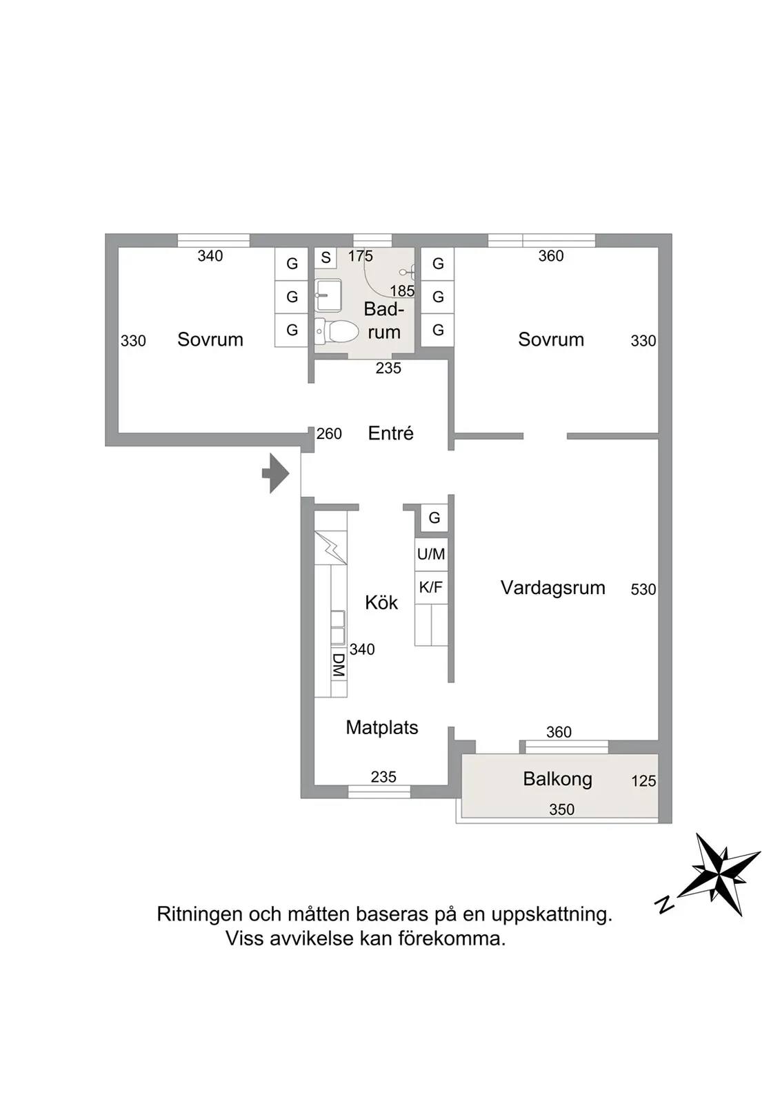 Planritning för Björkvägen 3A