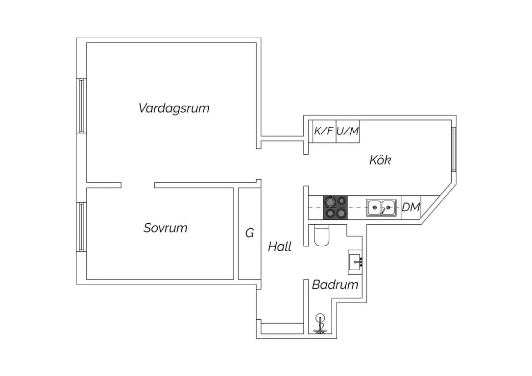 Planritning för Lagmansgatan 4B