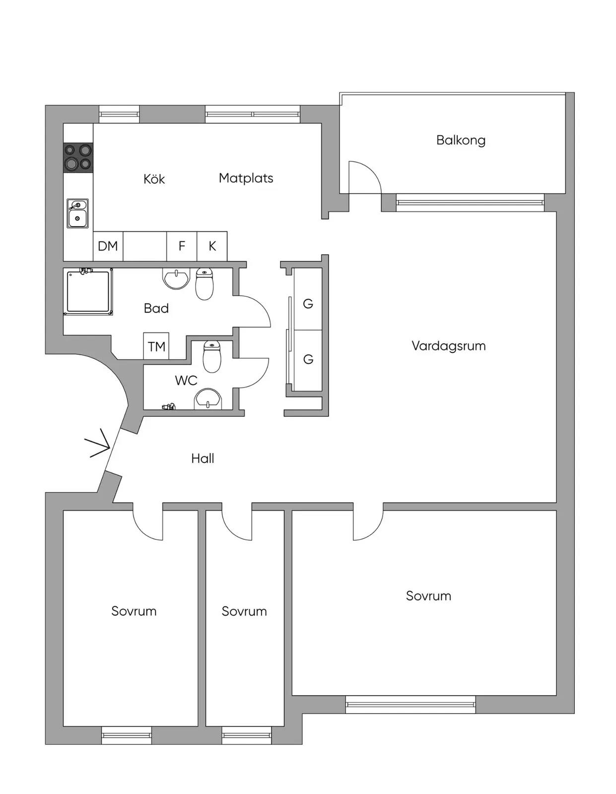 Floor plan for Sleipnervägen 73