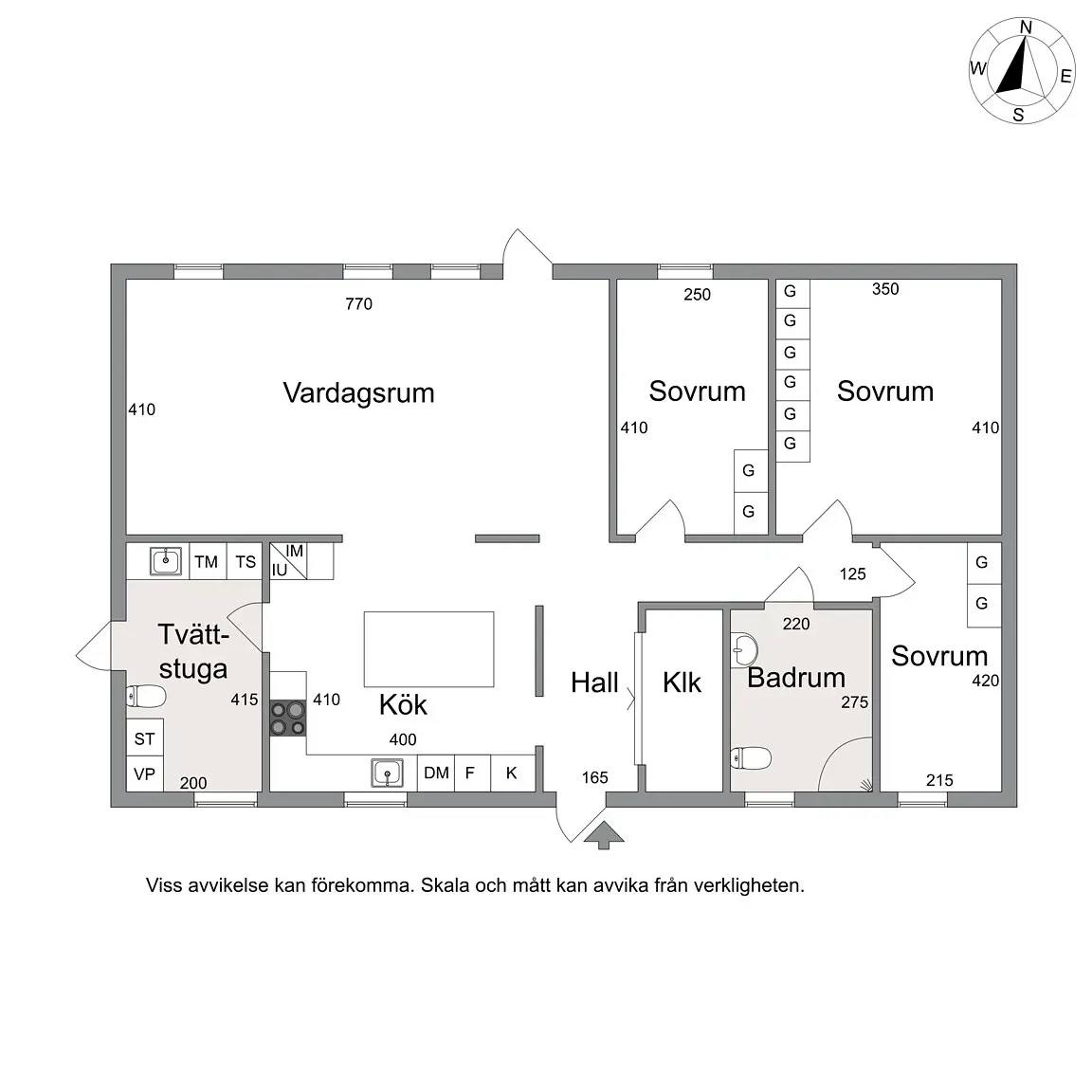 Planritning för Smedsta 16A