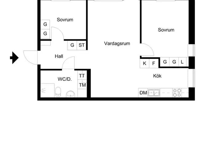 Floor plan for Symfonivägen 9F