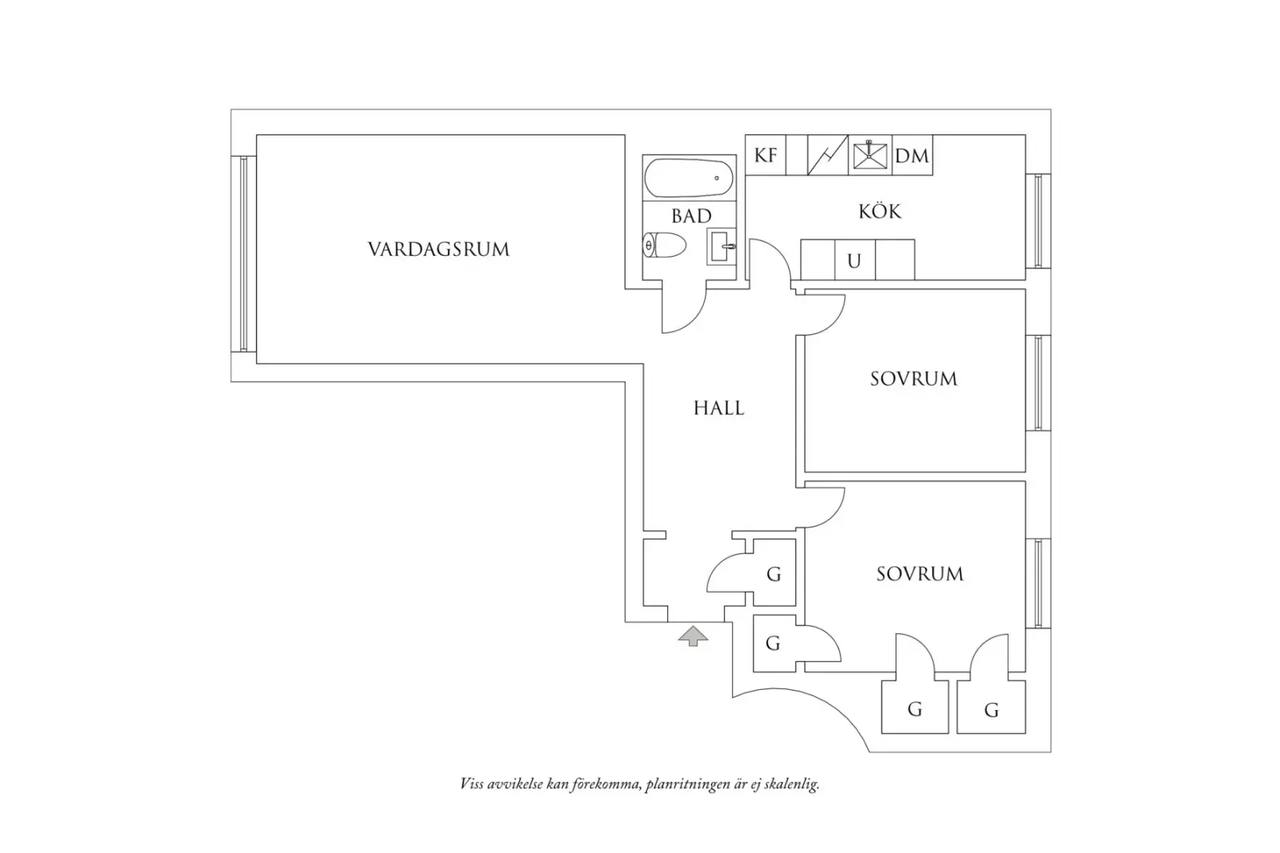 Floor plan for Volrat Thamsgatan 7D