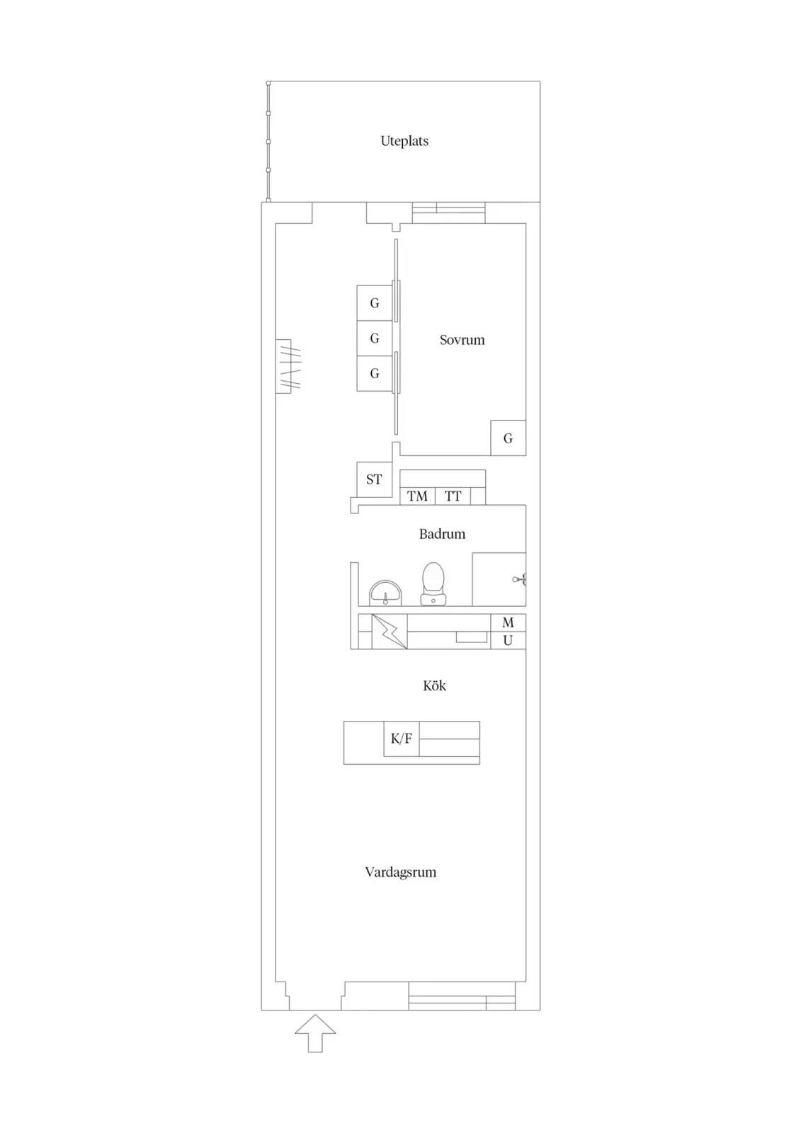 Floor plan for Mastgränd 7B