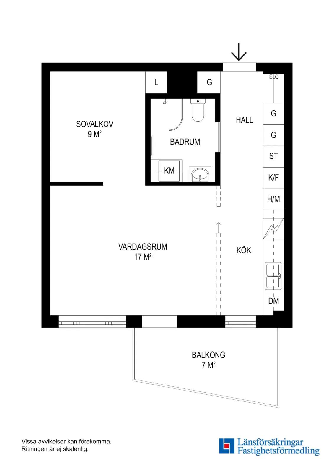 Planritning för Fridensborgsvägen 127
