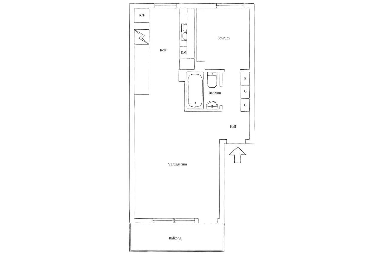 Floor plan for Ottfjällsgatan 2