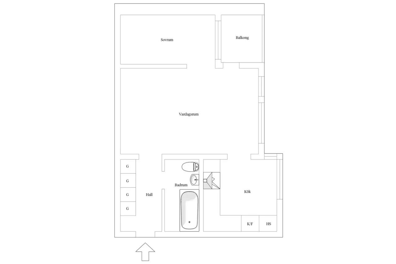 Planritning för Föreningsgatan 1B