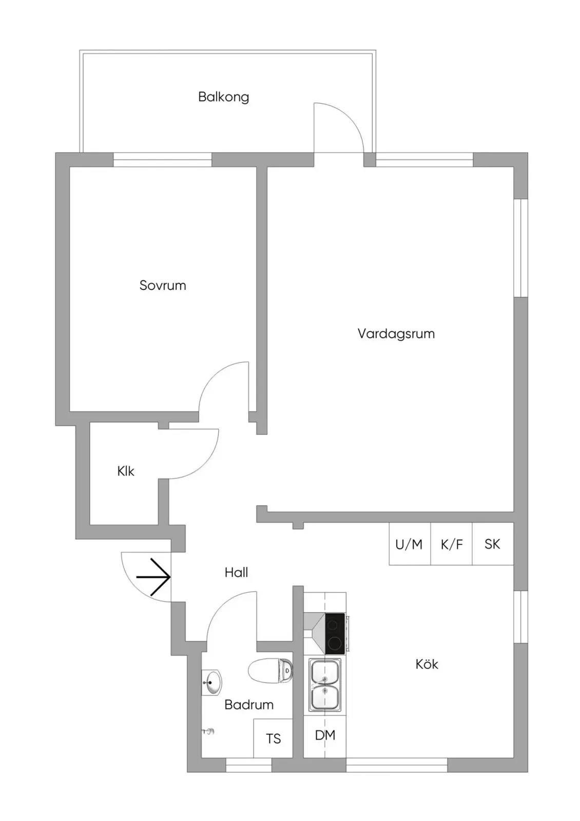 Floor plan for Ahrenbergsgatan 18C