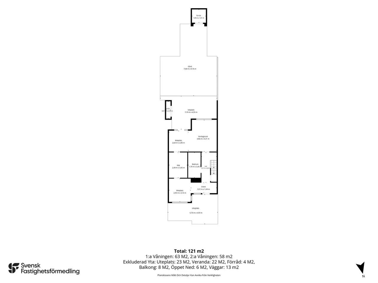 Floor plan for Landbovägen 4B