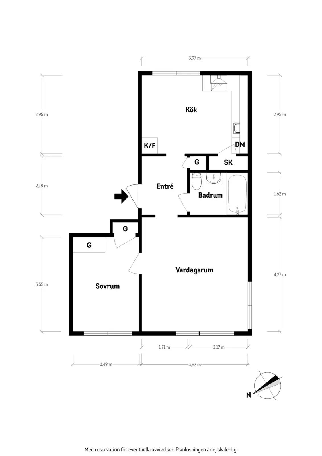 Floor plan for Ulfsparregatan 9H