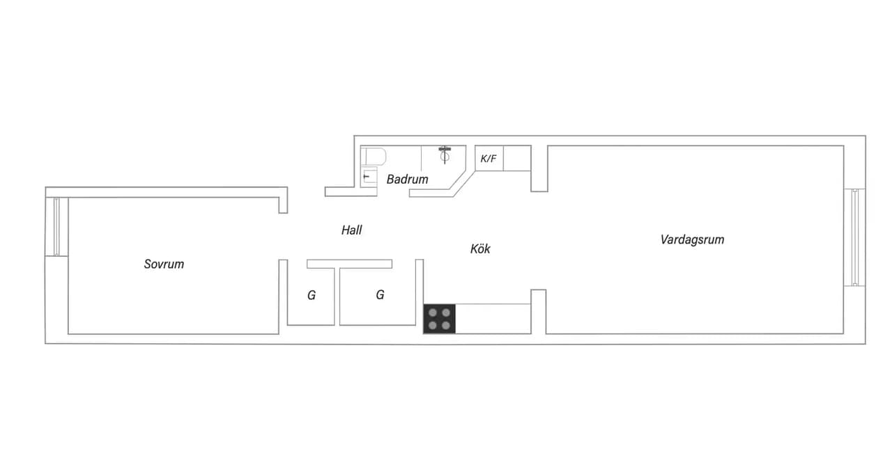Floor plan for Nobelvägen 38 U5