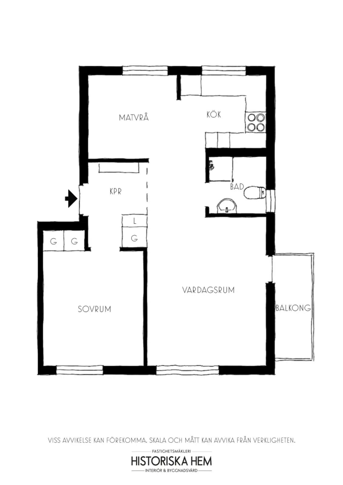 Planritning för Eknäsvägen 4A